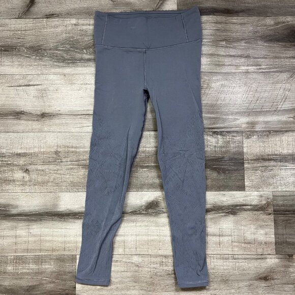 Lululemon Athletic Reveal Crop Yoga Pants Zen Expression Solar Grey Size 6 - Picture 1 of 8